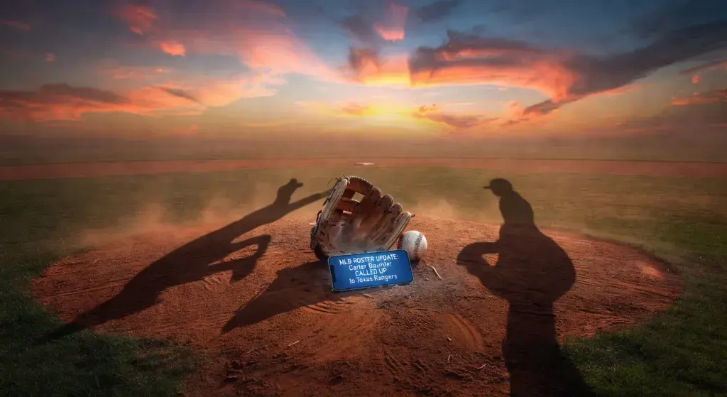 Texas Rangers pitcher Carter Baumler informed of major league roster spot during mound visit